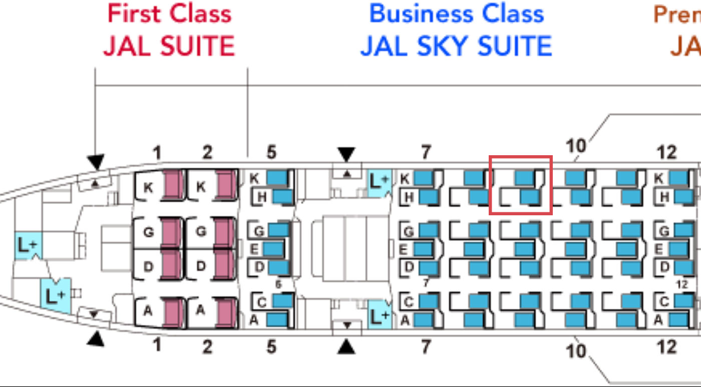 日本航空JL02座位圖
